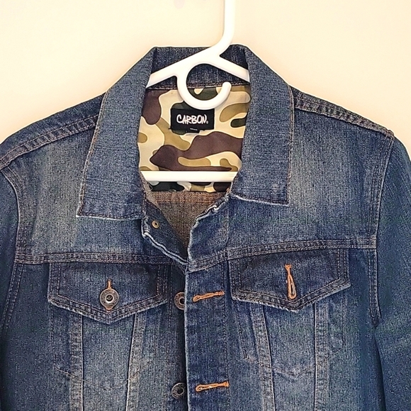 Carbon Garage Style Vintage Trucker Jean Jacket Sz Small Classic Fit - Picture 2 of 9